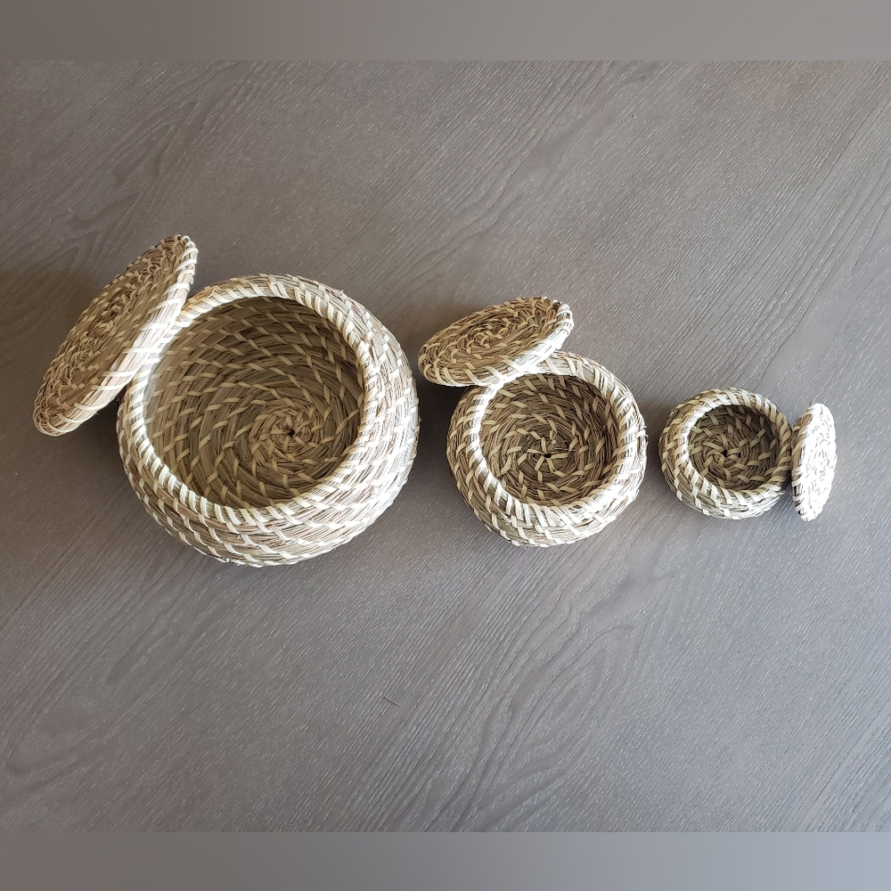 Natural Woven Canister Set with Lids